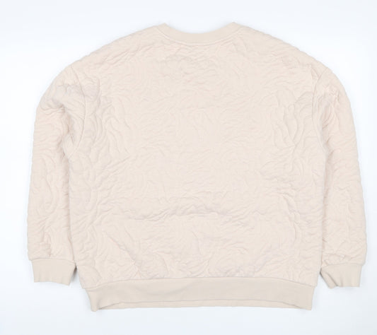 Marks and Spencer Women’s Ivory Quilted Floral Sweatshirt UK 14