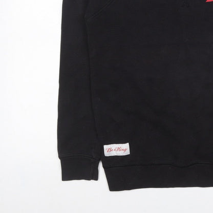 Be a King Men’s Black M Graphic Print Crew Neck Pullover Sweatshirt