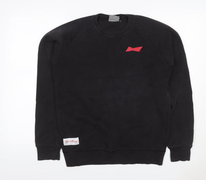 Be a King Men’s Black M Graphic Print Crew Neck Pullover Sweatshirt
