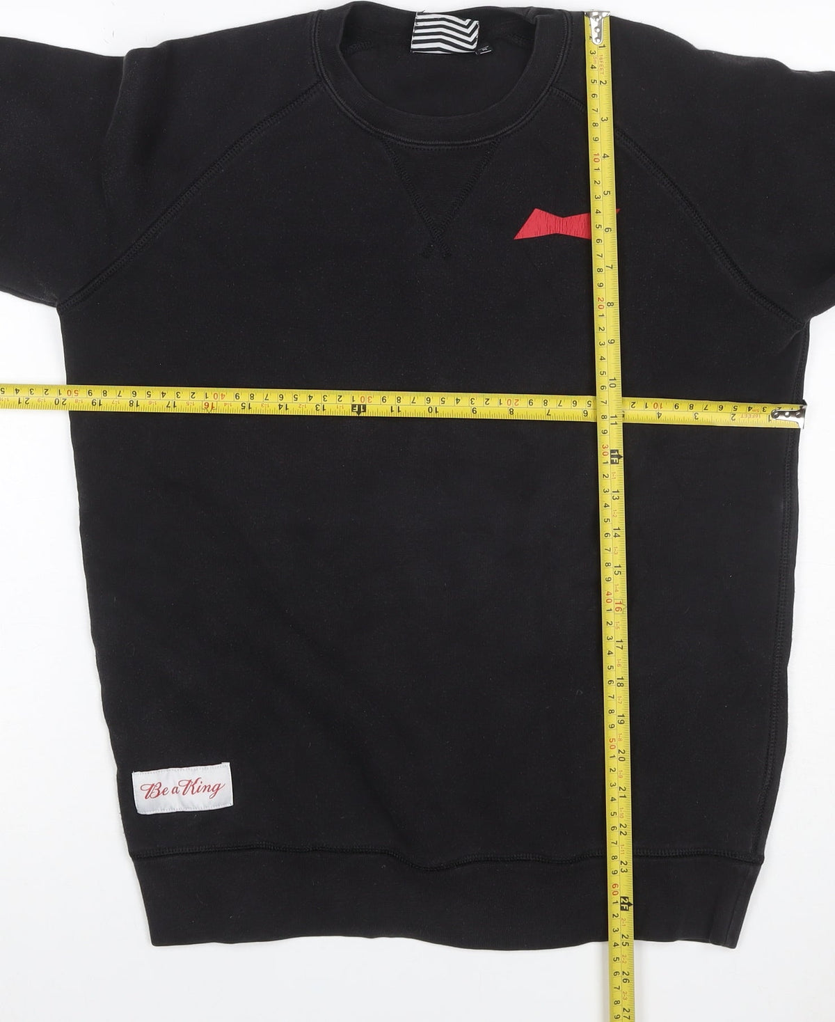 Be a King Men’s Black M Graphic Print Crew Neck Pullover Sweatshirt