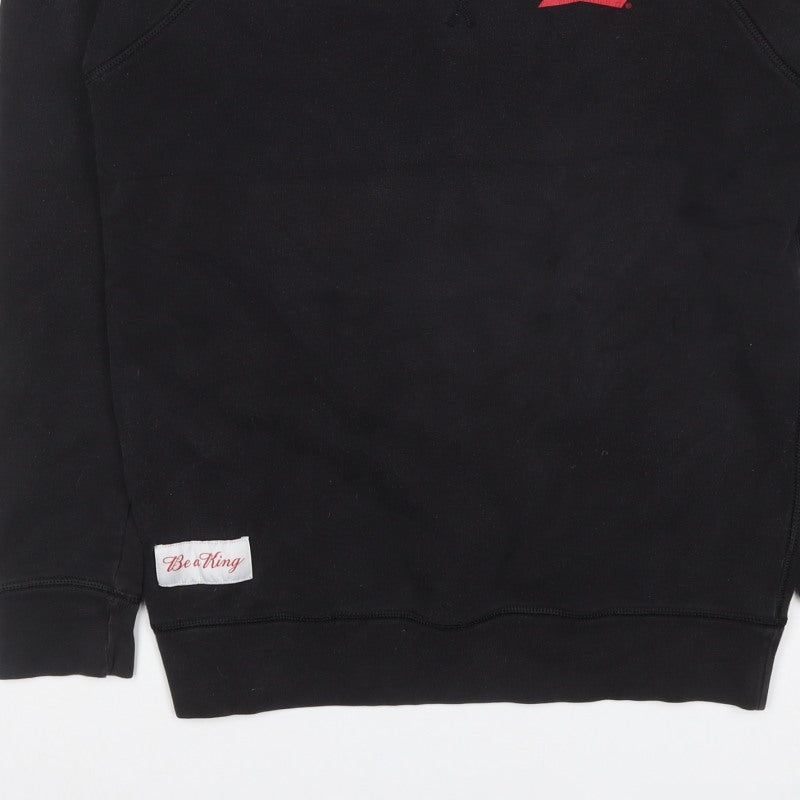 Be a King Men’s Black M Graphic Print Crew Neck Pullover Sweatshirt