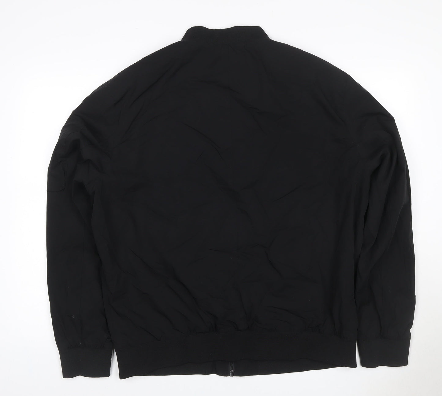 Zara Men Black XL Bomber Jacket Full Zip Lightweight Pockets