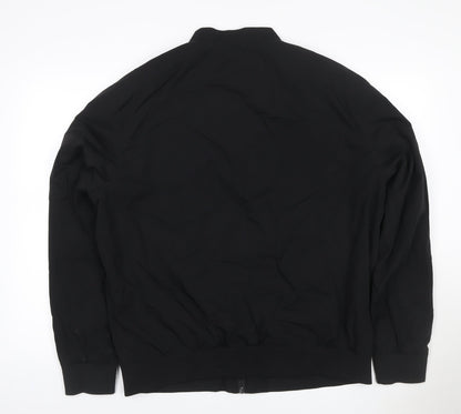 Zara Men Black XL Bomber Jacket Full Zip Lightweight Pockets