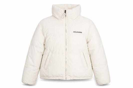 Bershka Women Ivory L Puffer Jacket Full Zip Padded