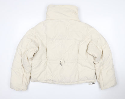 Bershka Women Ivory L Puffer Jacket Full Zip Padded