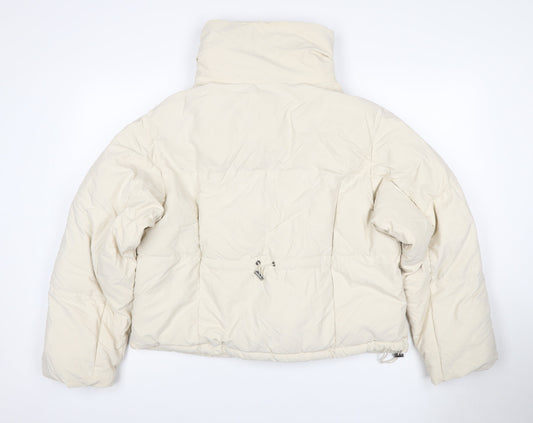 Bershka Women Ivory L Puffer Jacket Full Zip Padded