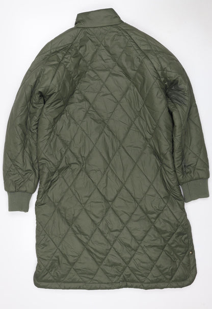 Saint Tropez Women’s Green XS Quilted Padded Reversible Bomber Jacket