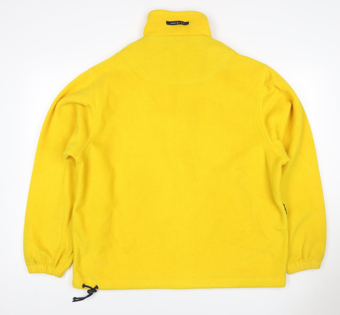 GANT Women Yellow S 1/4 Zip Fleece Pullover Sweatshirt