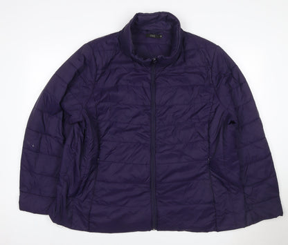 OVS Women’s Purple 4XL Quilted Puffer Jacket Full Zip