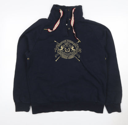 Mountain Horse Men’s Blue M Henley Equestrian Sweatshirt