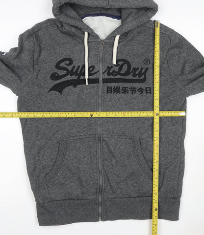 Superdry Men’s Grey L Full Zip Embroidered Logo Hoodie