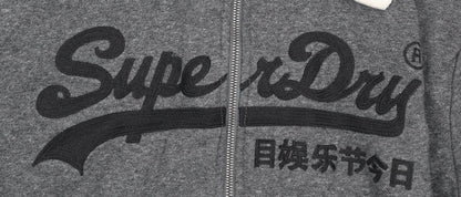 Superdry Men’s Grey L Full Zip Embroidered Logo Hoodie