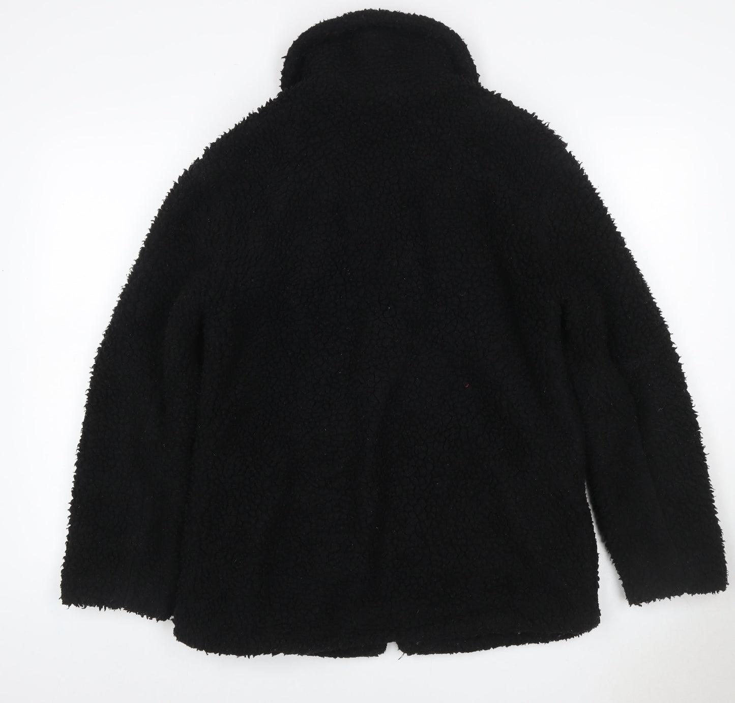 Topshop Women’s Black Borg Fleece Zip Jacket UK 10 Lined