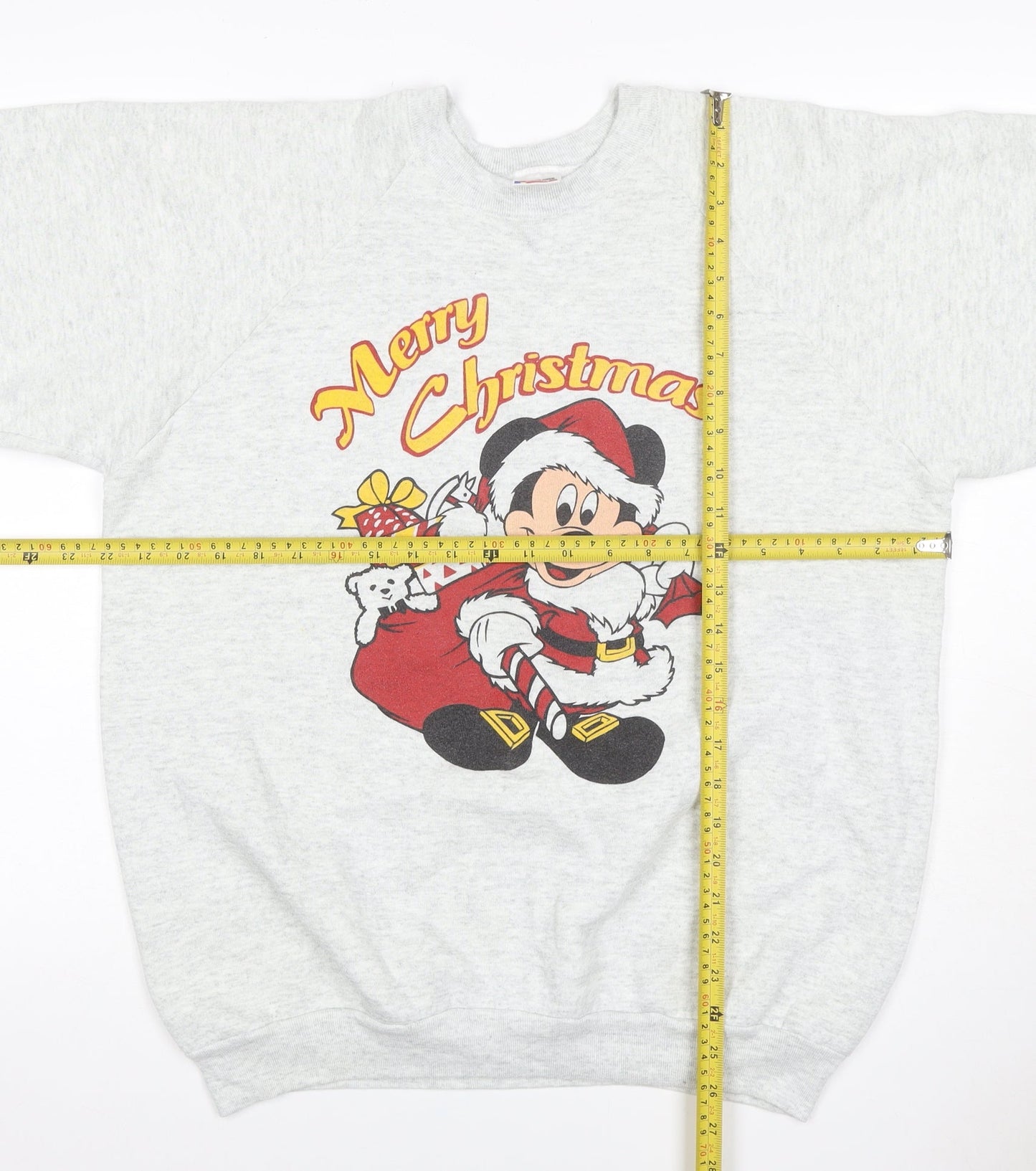 Fruit of the Loom Men’s Grey XL Mickey Mouse Christmas Sweatshirt
