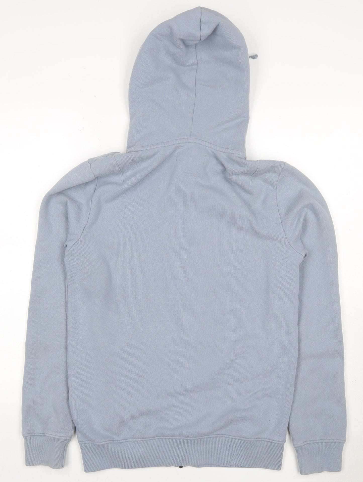 AllSaints Men’s Blue XS Full Zip Hooded Cotton Logo Hoodie