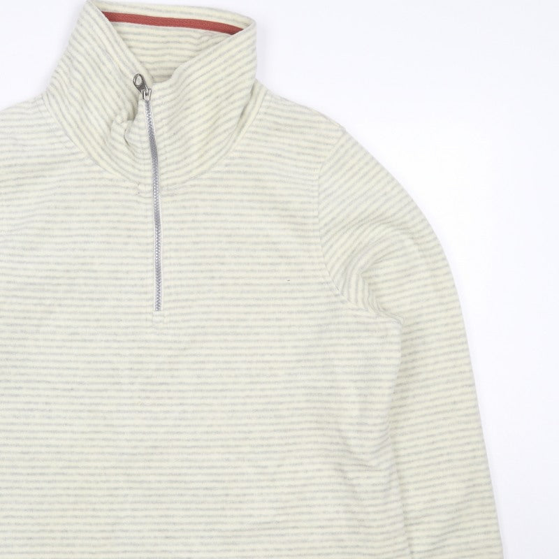Regatta Women’s Ivory Grey Striped UK 16 1/4 Zip Fleece Sweatshirt