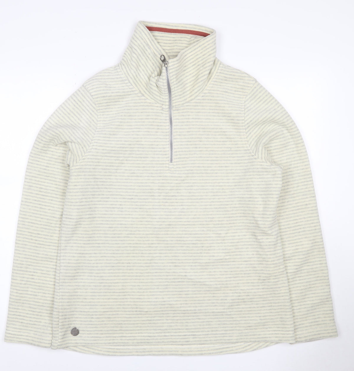 Regatta Women’s Ivory Grey Striped UK 16 1/4 Zip Fleece Sweatshirt