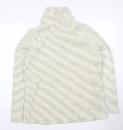 Regatta Women’s Ivory Grey Striped UK 16 1/4 Zip Fleece Sweatshirt
