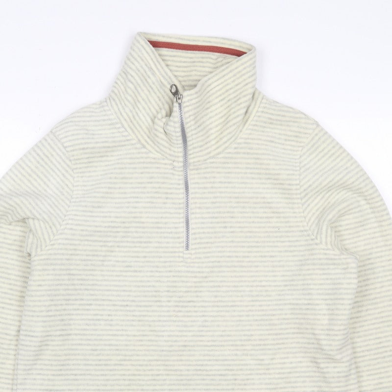 Regatta Women’s Ivory Grey Striped UK 16 1/4 Zip Fleece Sweatshirt