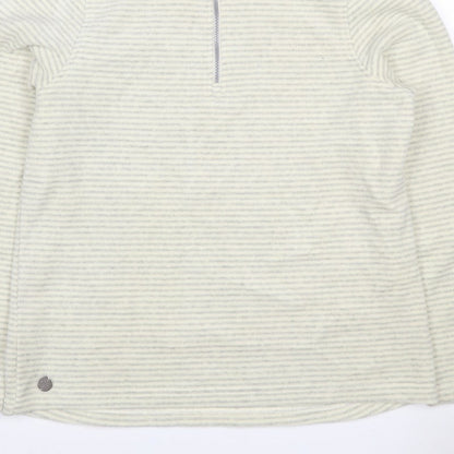 Regatta Women’s Ivory Grey Striped UK 16 1/4 Zip Fleece Sweatshirt