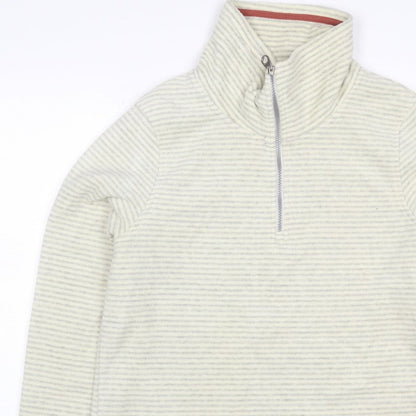 Regatta Women’s Ivory Grey Striped UK 16 1/4 Zip Fleece Sweatshirt