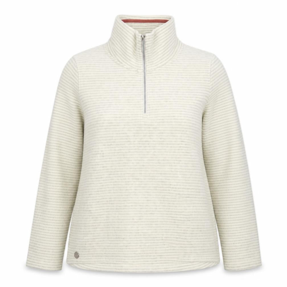 Regatta Women’s Ivory Grey Striped UK 16 1/4 Zip Fleece Sweatshirt