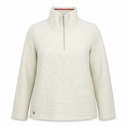 Regatta Women’s Ivory Grey Striped UK 16 1/4 Zip Fleece Sweatshirt