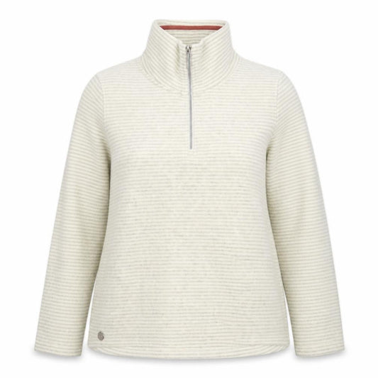 Regatta Women’s Ivory Grey Striped UK 16 1/4 Zip Fleece Sweatshirt