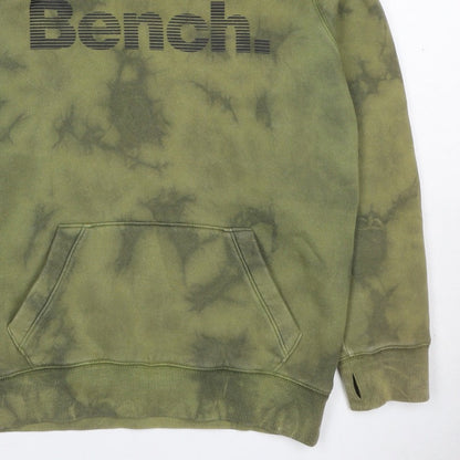 Bench. Boys Green Tie Dye Logo Pullover Hoodie Age 11-12 Years