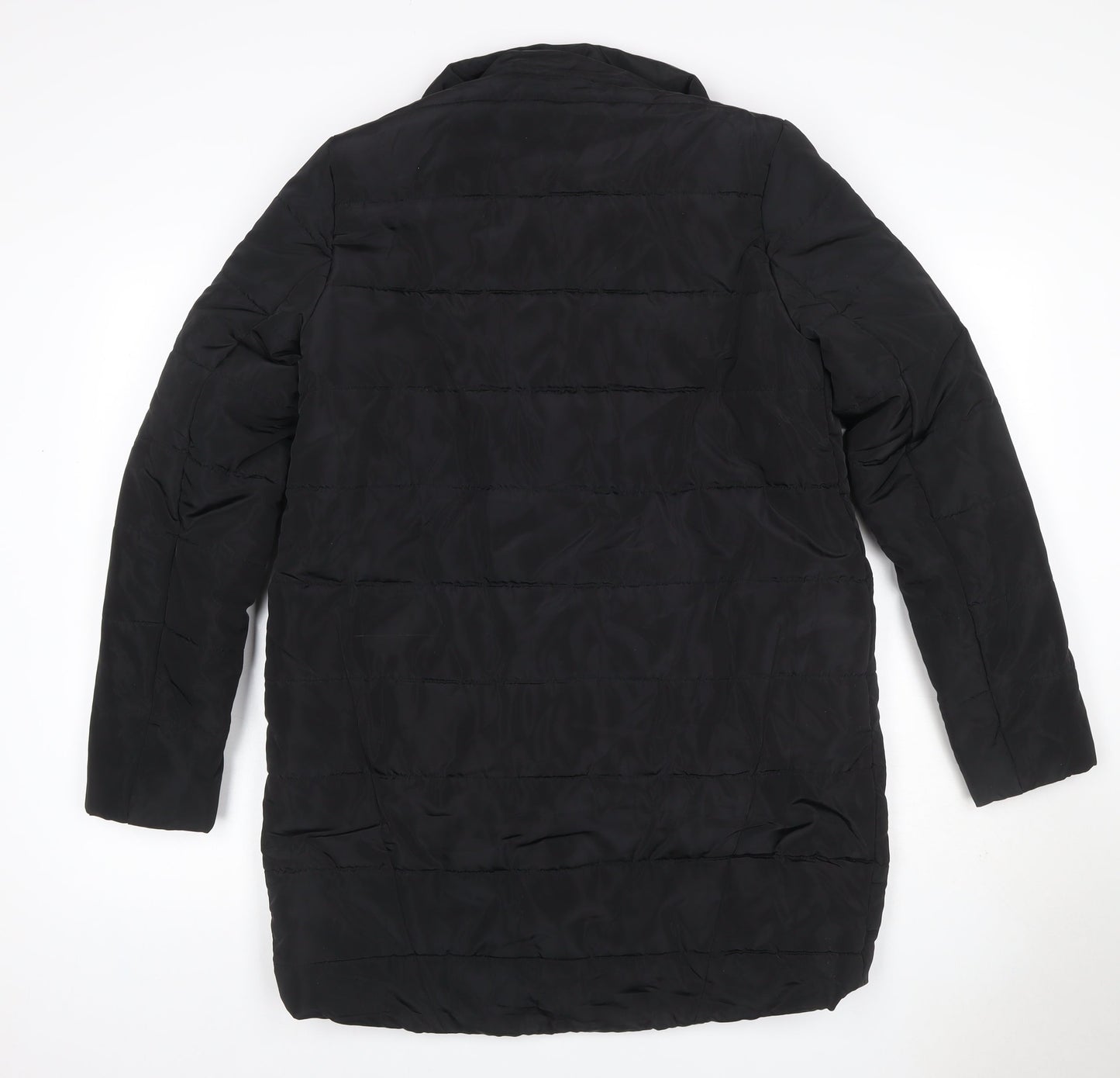 Stradivarius Women Black Size S Puffer Jacket Mid-Length Quilted