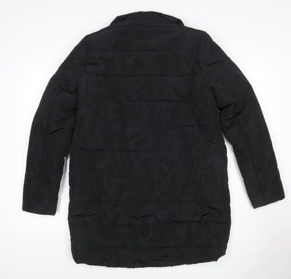 Stradivarius Women Black Size S Puffer Jacket Mid-Length Quilted