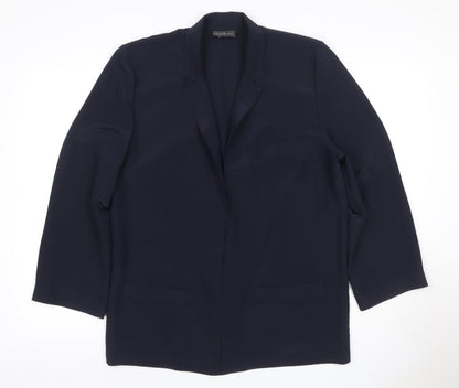 Jacques Vert Women’s Navy Blue UK 12 Long Single-Breasted Blazer