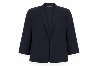 Jacques Vert Women’s Navy Blue UK 12 Long Single-Breasted Blazer