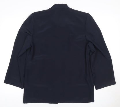 Jacques Vert Women’s Navy Blue UK 12 Long Single-Breasted Blazer