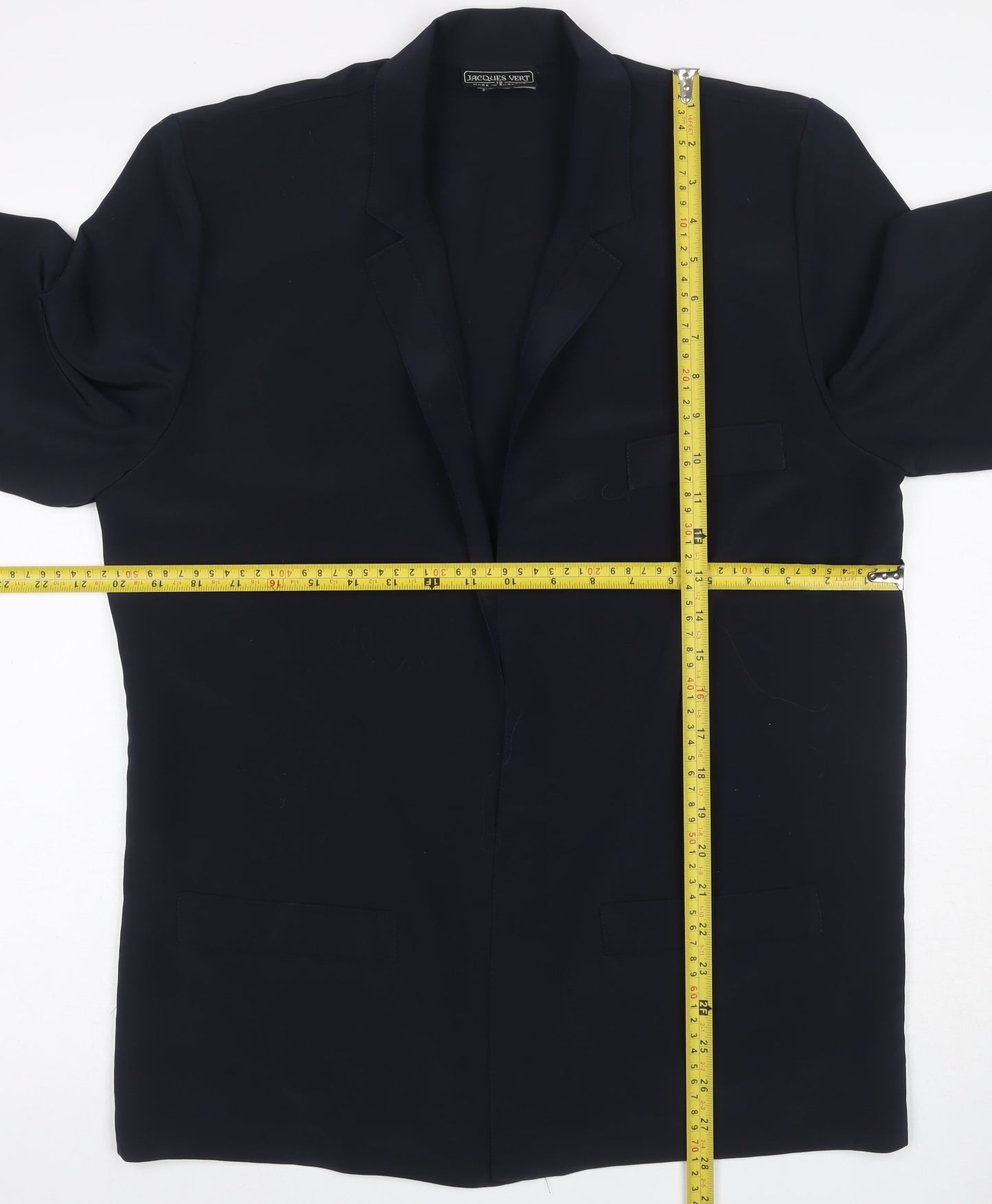 Jacques Vert Women’s Navy Blue UK 12 Long Single-Breasted Blazer