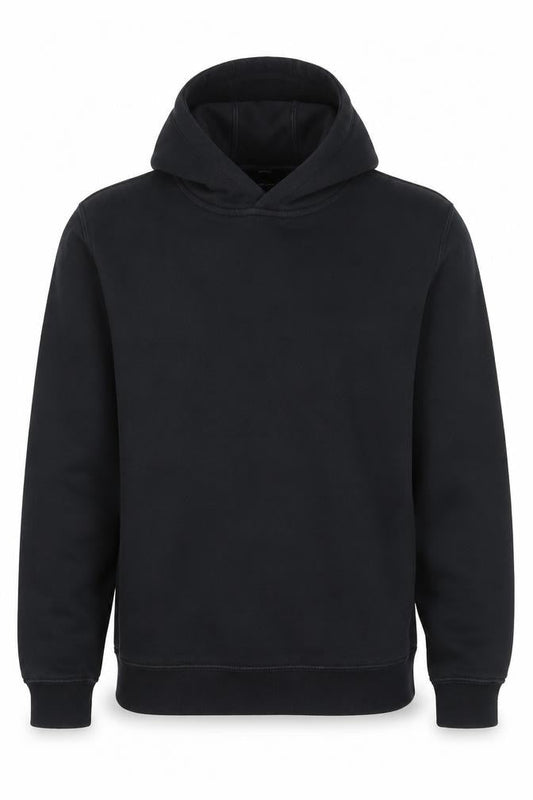 Front view of Nike Men’s Black M Pullover Hoodie Logo Fleece Sports