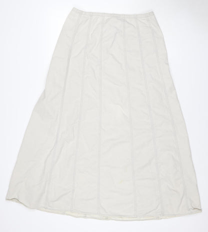 DKNY Pure Women’s Ivory Wide-Leg Cotton Trousers Size 8