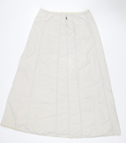 DKNY Pure Women’s Ivory Wide-Leg Cotton Trousers Size 8