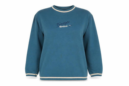 Front view of Reebok Teens Blue, size 12, Vintage Freestyle Logo Fleece Pullover Sweatshirt