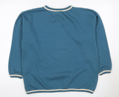 Reebok Teens Blue Size 12 Vintage Freestyle Logo Fleece Pullover Sweatshirt