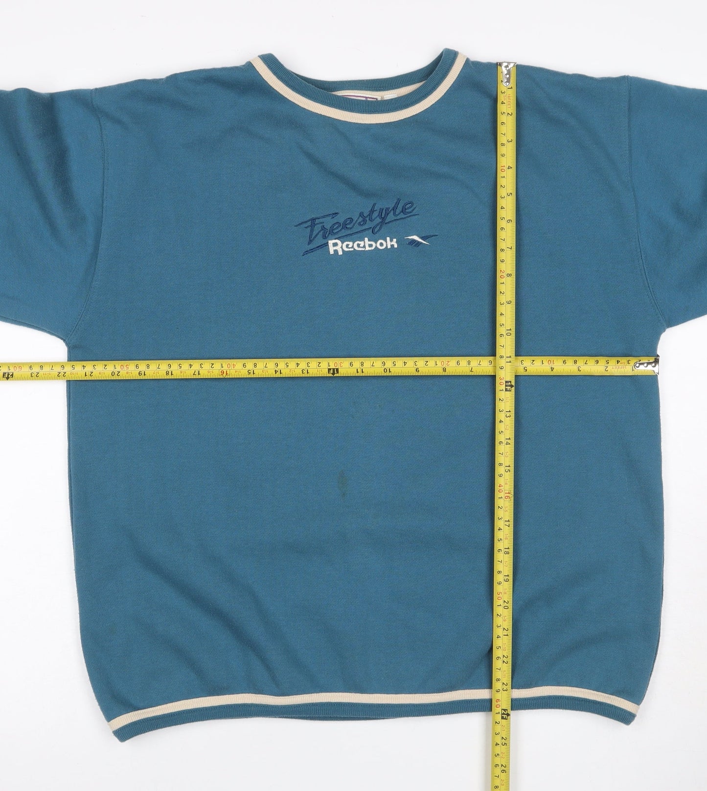 Reebok Teens Blue Size 12 Vintage Freestyle Logo Fleece Pullover Sweatshirt