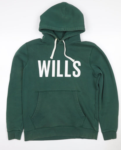 Jack Wills Men’s Green M Pullover Hoodie Logo Graphic Fleece
