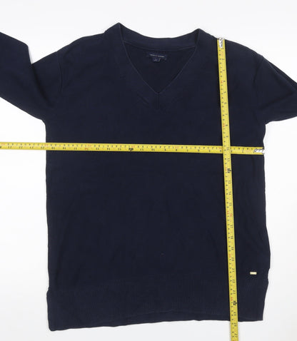 Tommy Hilfiger Men’s Blue M V-Neck Cotton Knit Pullover Jumper