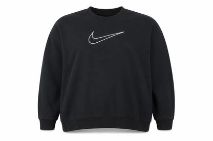 Front view of Nike unisex adults black 2xl pullover crew neck logo sweatshirt