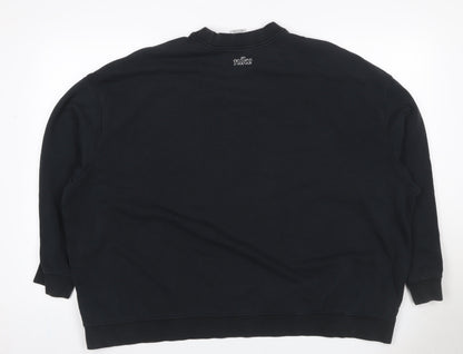 Nike Unisex Adults Black 2XL Pullover Crew Neck Logo Sweatshirt