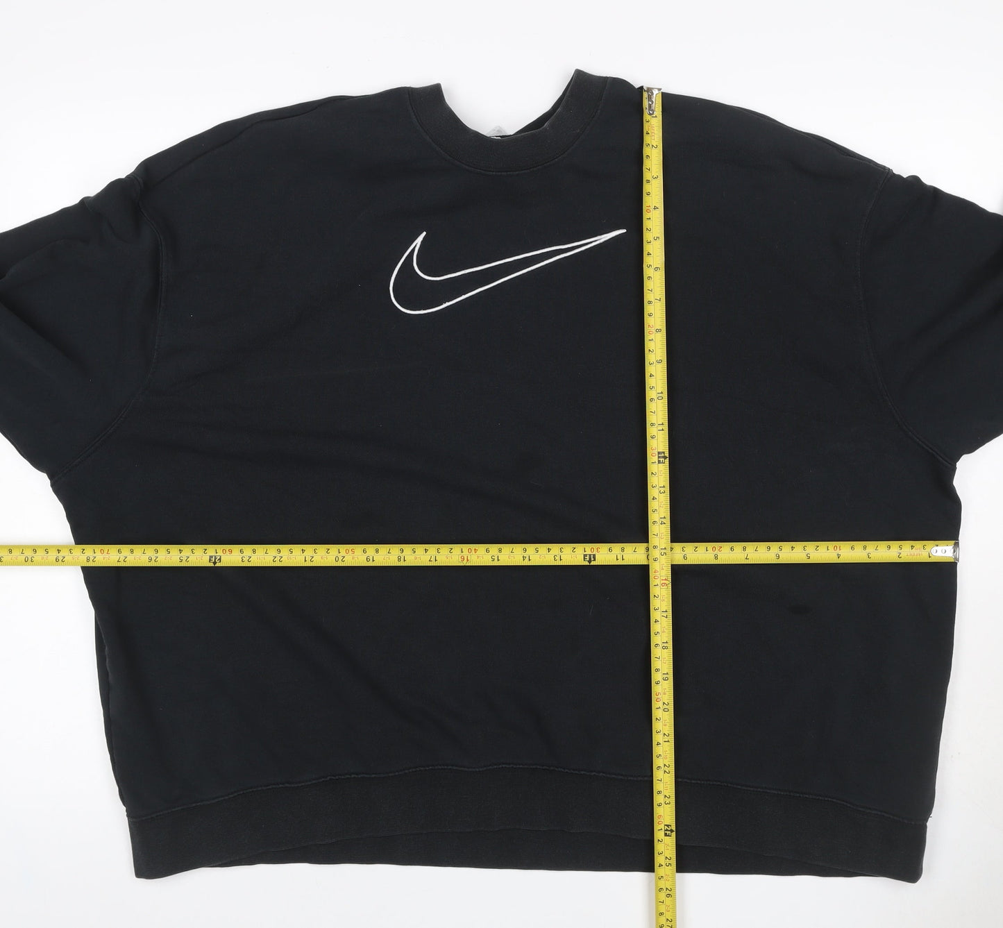 Nike Unisex Adults Black 2XL Pullover Crew Neck Logo Sweatshirt