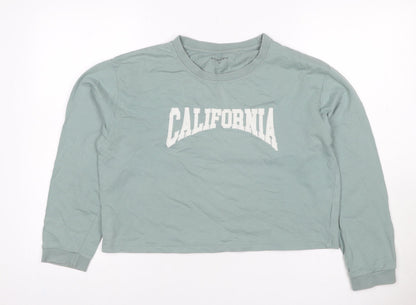 Studiofit Women’s Green XL California Graphic Print Crew Neck Sweatshirt