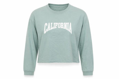 Studiofit Women’s Green XL California Graphic Print Crew Neck Sweatshirt