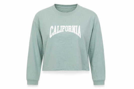 Studiofit Women’s Green XL California Graphic Print Crew Neck Sweatshirt