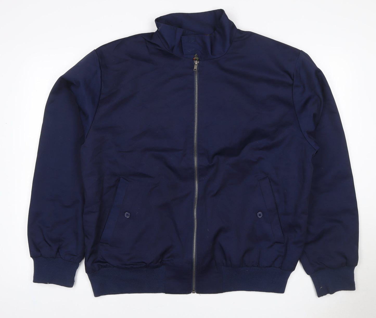 Bronte Mens Blue XL Bomber Jacket Full Zip Tartan Lined